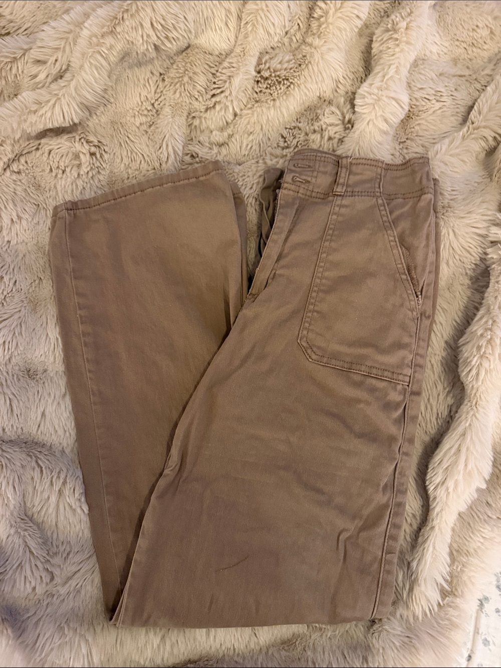 Womens Casual Straight-Leg Pants in Light Brown